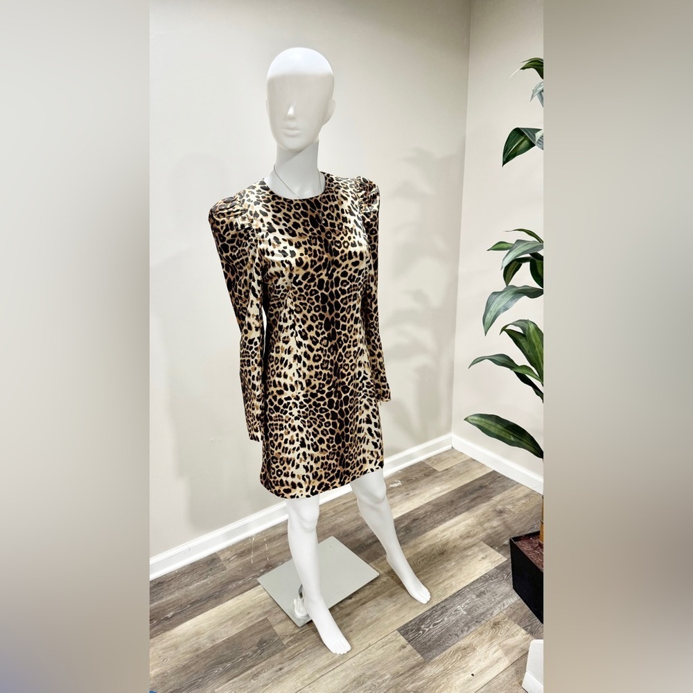 NWT Tuckernuck x India Hicks Leopard Domino Mini Dress S Puff Sleeve - Picture 5 of 15